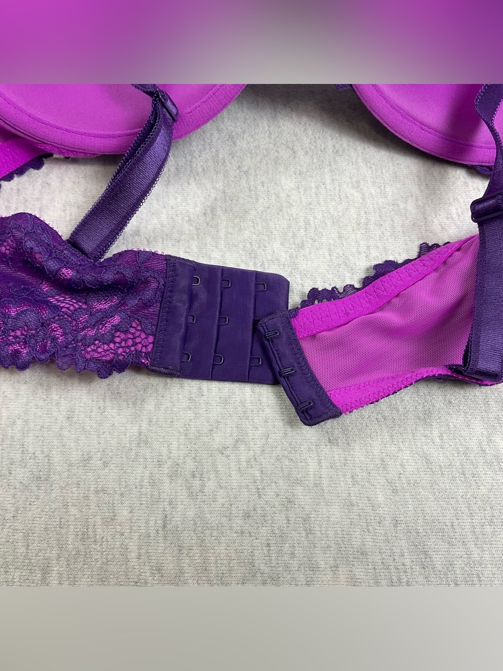 Torrid Push-Up Bra Women’s 42C Floral Lace Underwire Padded Purple and Pink - Picture 7 of 9